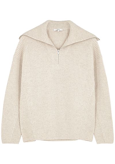 Stone Half-Zip Wool-Blend Jumper from Vince