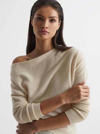 Petrice Cashnere Slash Neck Knitted Jumper