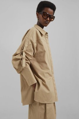 Drop Back Long Sleeve Shirt With Convertible Sleeve from Philip Lim x The Frankie Shop