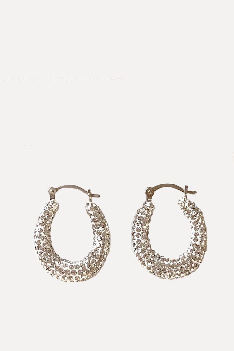 Crystal Creole Hoop Earrings from Jewellery Stockroom