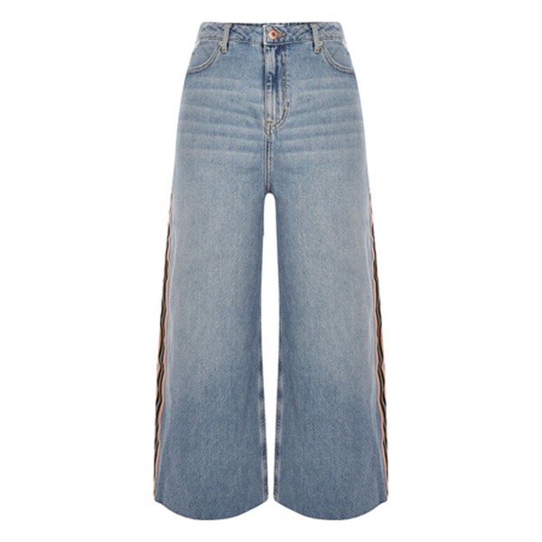 Light Blue Tape Side Alexa Denim Culottes