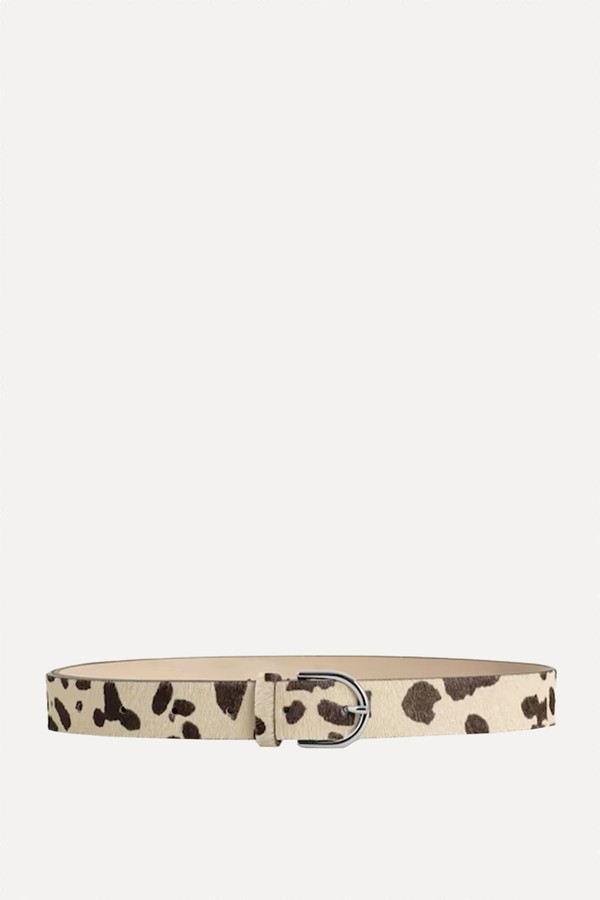 Animal-Print Pony Hair-Effect Leather Belt from COS