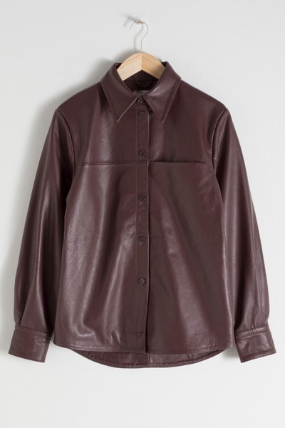 Leather Button-Up Shirt from & Other Stories 