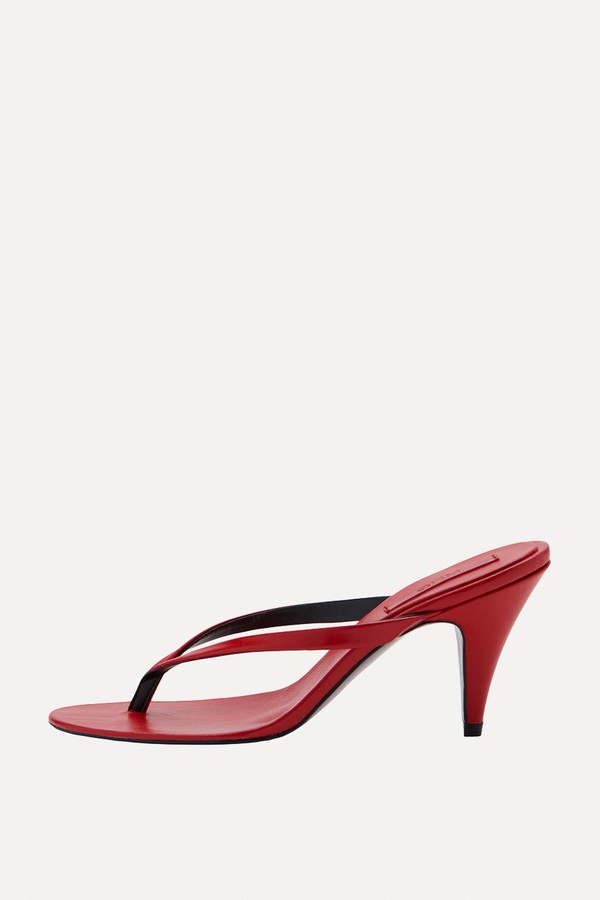 Leather Funnel Heel Sandals