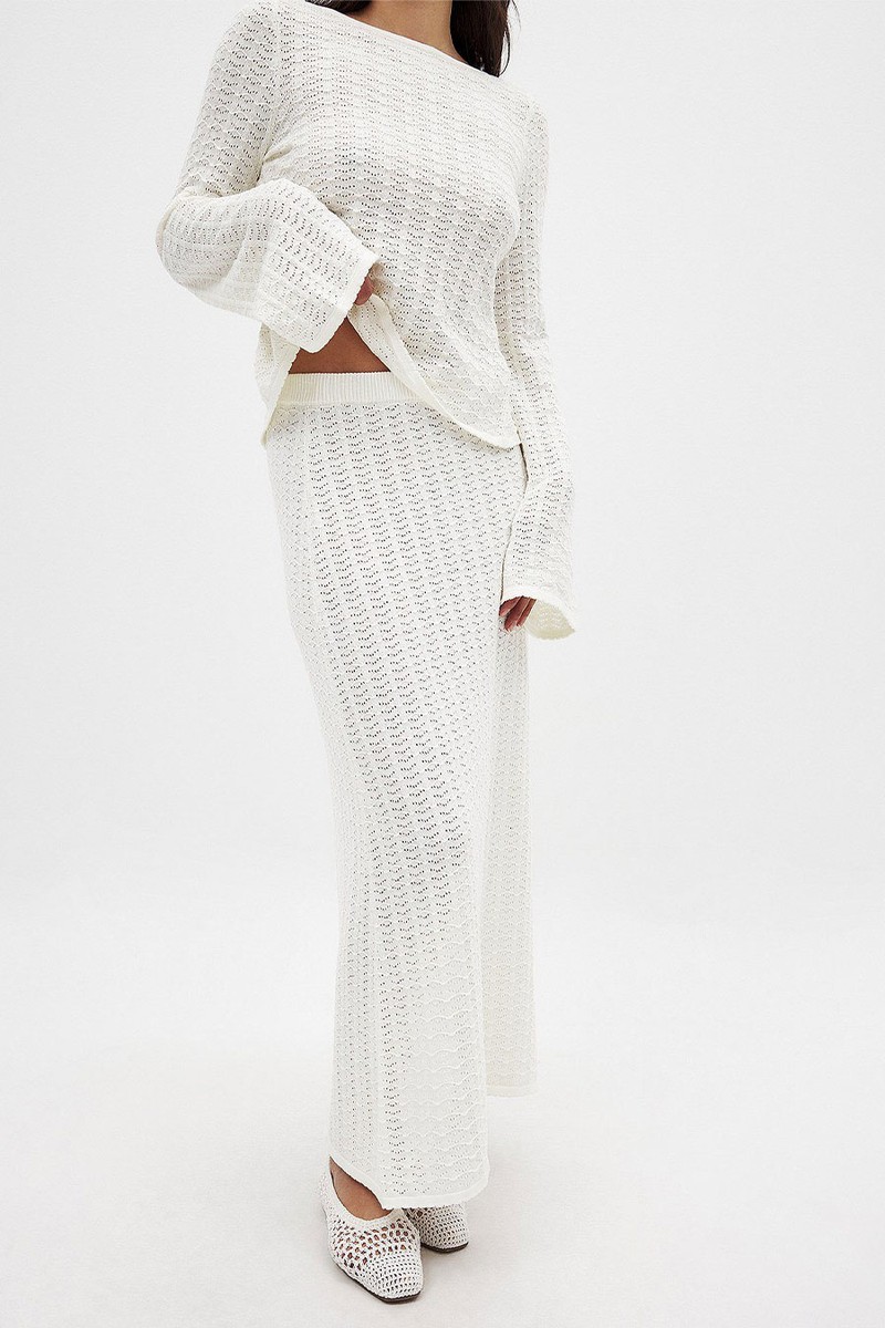 Knitted Crochet Midi Skirt from NA-KD