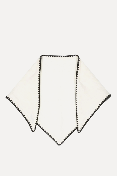 Contrasting-Border Triangle-Shape Scarf from Faliero Sarti