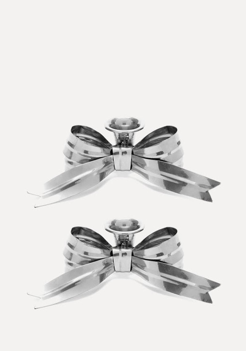Pair Of Bow Candleholders 