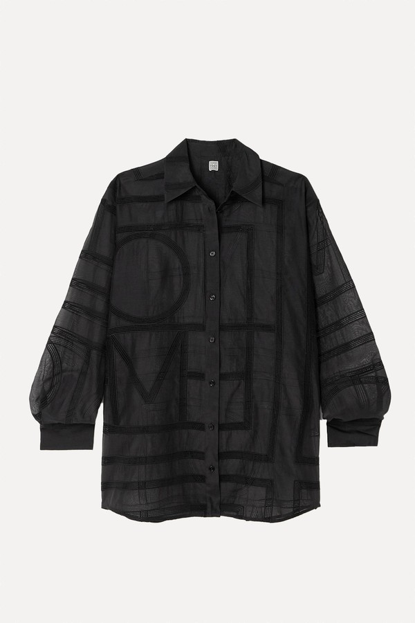 Embroidered Organic Cotton & Silk-Blend Voile Shirt from TOTEME 