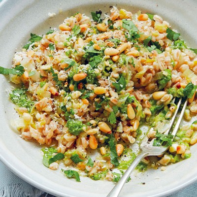 Farro Risotto With Green Peas