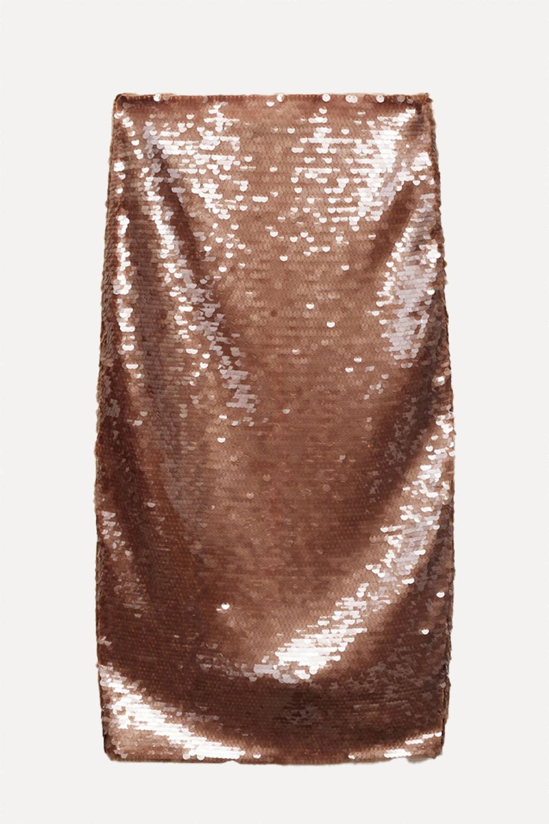 Sequinned Midi-Skirt