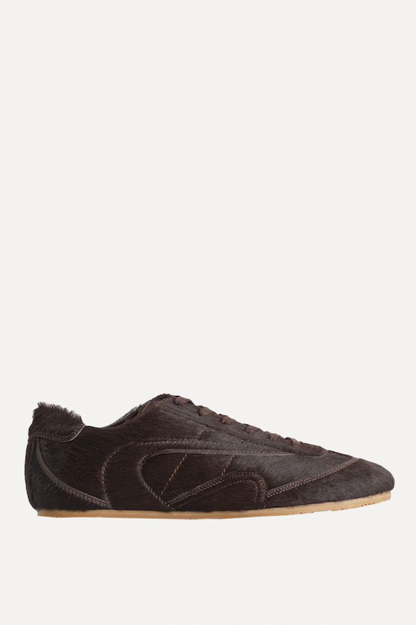Minimal Pony Hair-Effect Leather Trainers from COS