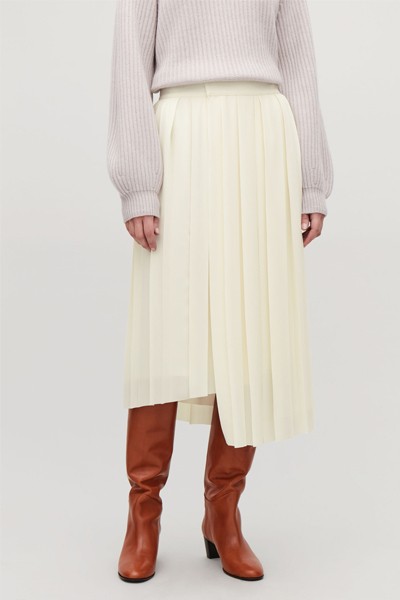 Asymmetric Pleated Wrap Skirt from Cos