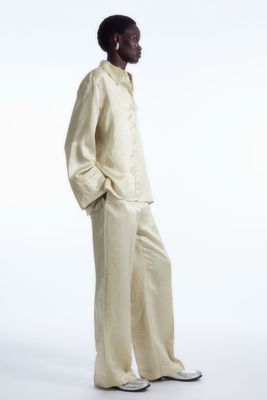 Straight-Leg Crinkled-Satin Trousers  from COS 