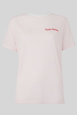 Paris Cheri Stripe Logo T-Shirt from Whistles
