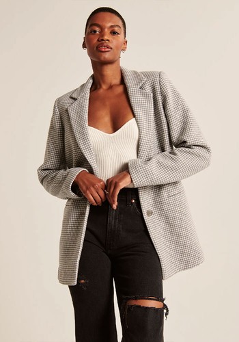 Wool-Blend Blazer Coat