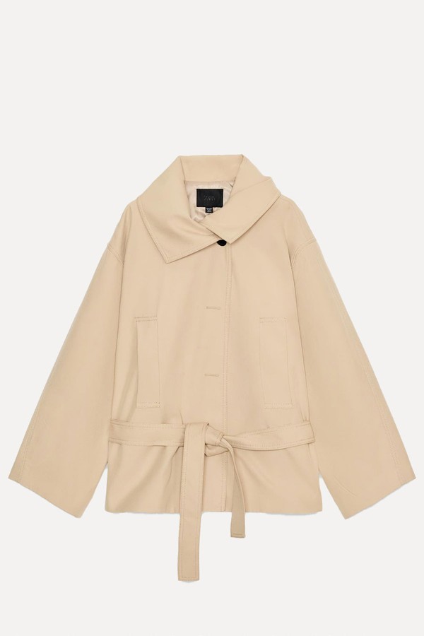 Short Trench Coat With Belt from zara
