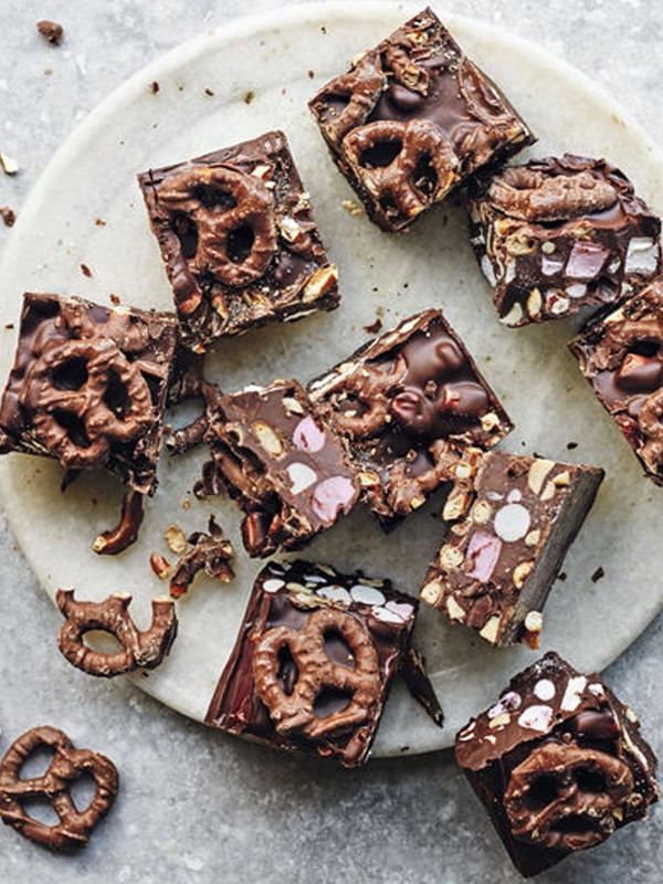 Rocky Road Pretzel Squares