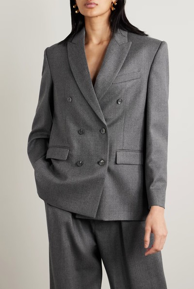 Double-Breasted Wool-Blend Twill Blazer from Wardrobe.NYC