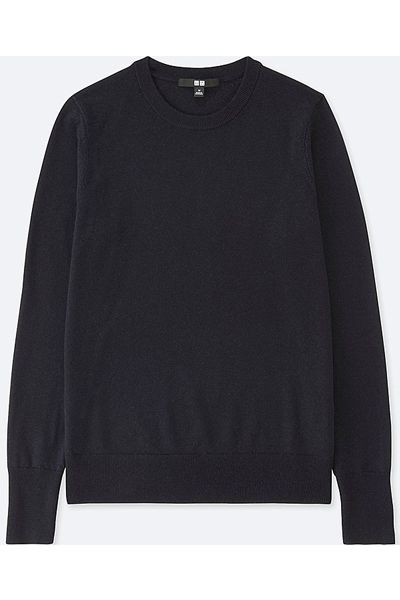 Women Extra Fine Merino Crew Neck Sweater from Uniqlo