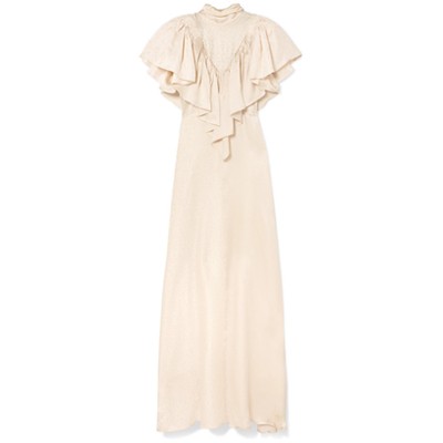 Imogene Bow-Detailed Satin-Jacquard Maxi Dress from Preen by Thornton Bregazzi