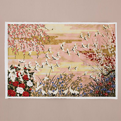 Full-Panel Chiyogami Silk Screen Print