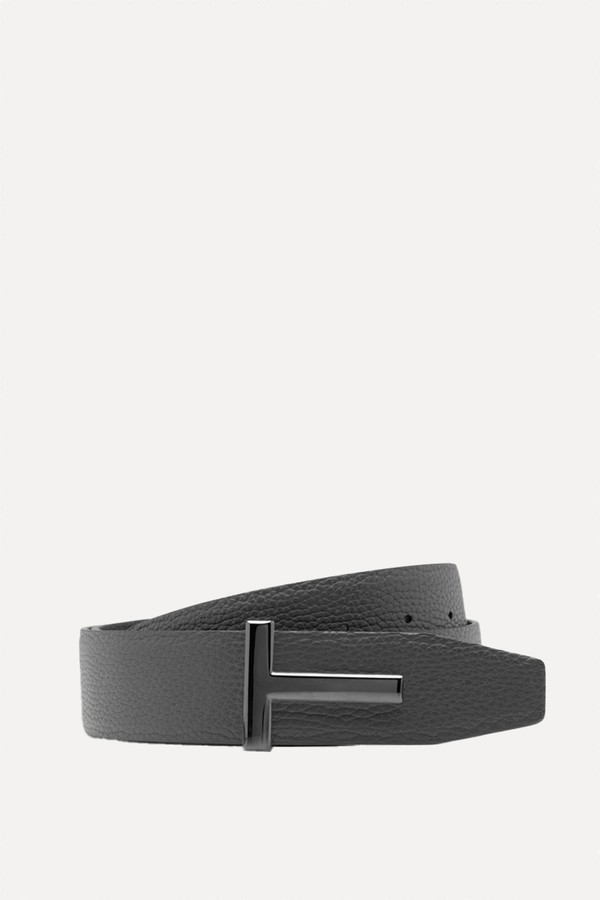 Grain Leather T Icon Belt from Tom Ford