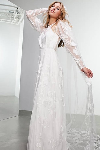 Eliza Floral Embroidered Long Sleeve Wedding Dress from ASOS Edition