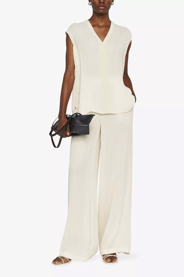 Lucien Pleated-Texture Viscose & Silk-Blend Top from JOSEPH