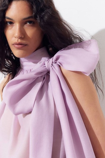 Bow-Detail Organza Blouse from H&M