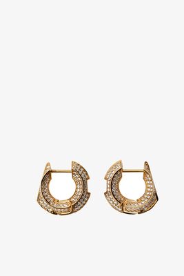 Gold-plated Pavé Hollow Earrings