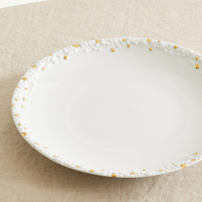 Mojave Gold Plated Porcelain Dinner Plate from L’OBJET