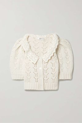 Zia Broderie Anglaise Trimmed Cardigan from Sea