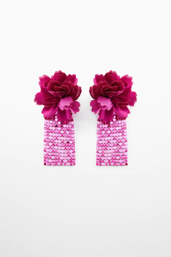 Mesh Flower Earrings from Mango