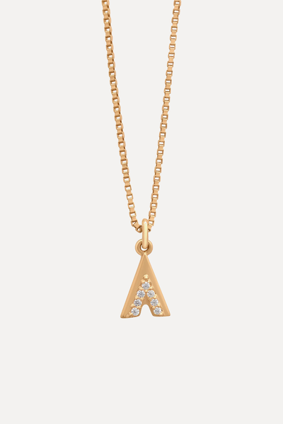 Solid Gold And Diamond Initial Necklace from Rachel Jackson