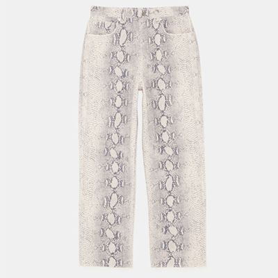 Cropped Snake Print Jeans from Zara