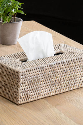 Marbury Rectangle Rattan Tissue Box Cover from Marquis & Dawe
