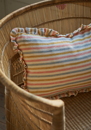 Sofia Striped Frill Cushion from Rowen & Wren