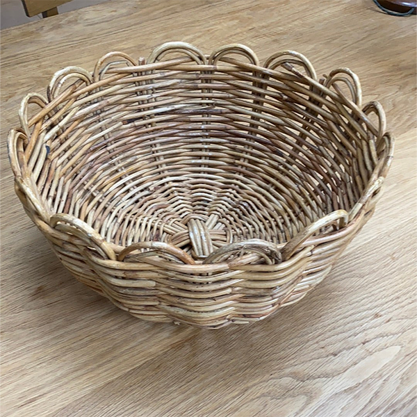 Scalloped Rattan Bowl from Litten Tree Antiques