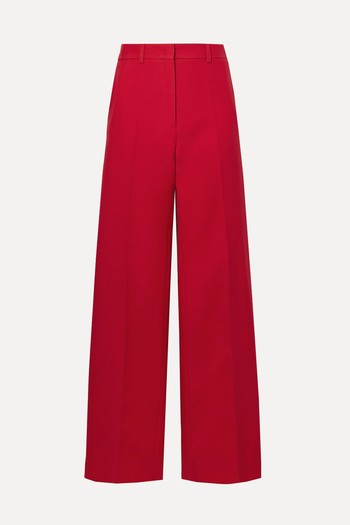 Wool & Silk-Blend Crepe Straight-Leg Pants  from Valentino Garavani