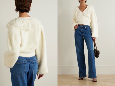 Lace-Trimmed Knitted Cardigan from Rotate Birger Christensen