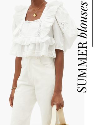 Charlotte Lace And Ruffle-Trimmed Cotton Blouse, £285 | Rhode