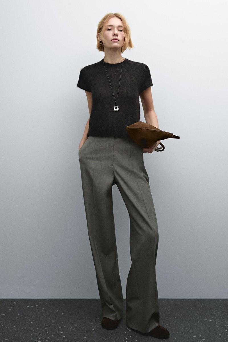 100% Wool Melange Trousers from Massimo Dutti