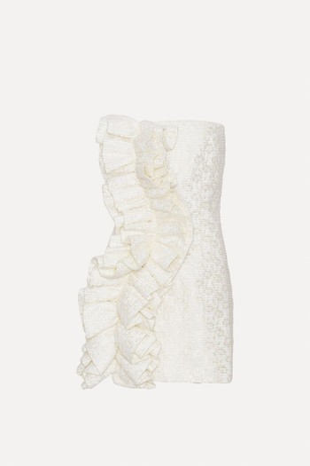 Mini Lace Plisse Ruffle Dress from Rotate