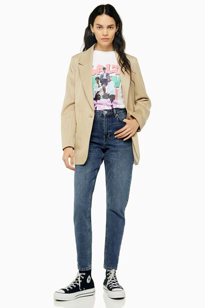 PETITE Rich Blue Mom Jeans from Topshop