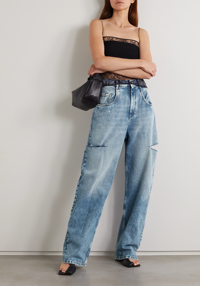 Cut-Out High-Rise Tapered Jeans from Maison Margiela