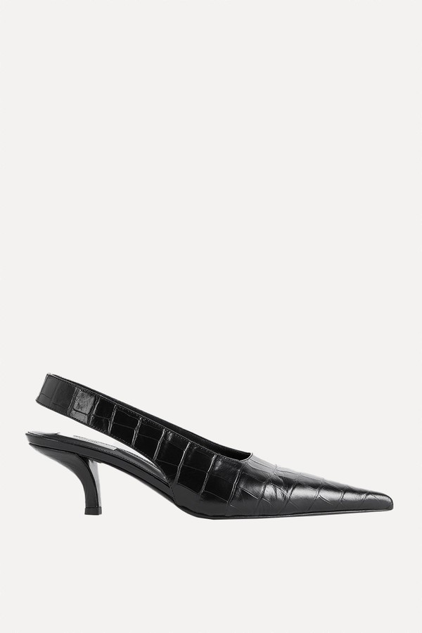 Classic Croco-Embossed Slingbacks 