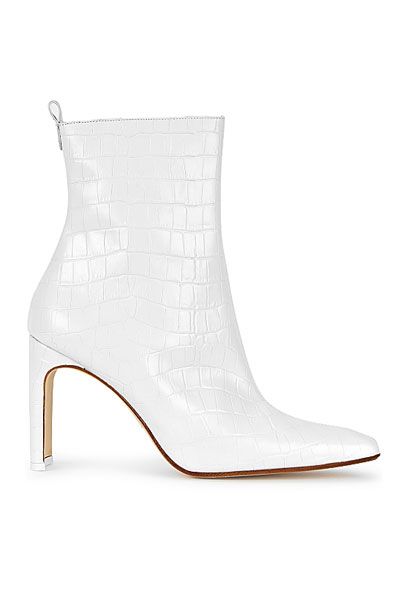 Marcelle 90 White Crocodile-Effect Ankle Boots from Miista