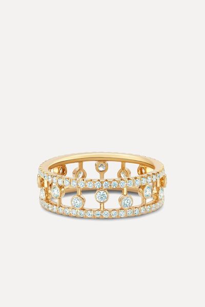 18kt Yellow Gold Dewdrop Diamond Band from De Beers
