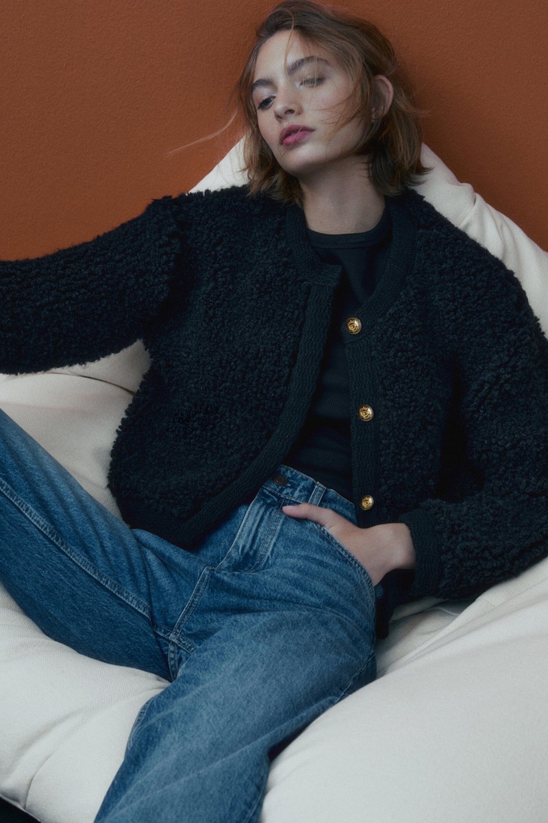 Bouclé Knit Cardigan With Buttons