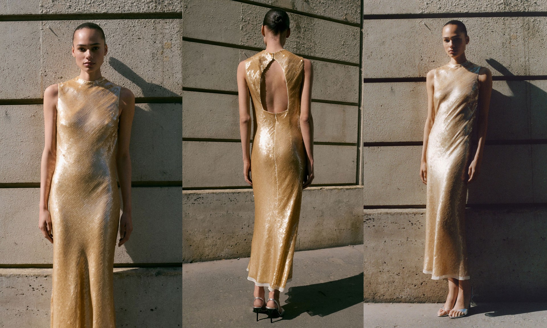 Scoop-Back Sequin Dress from Mango